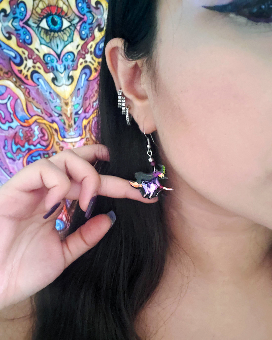 Mia Jewel Shop: Halloween Flying Witch Earrings