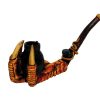 Handcrafted medium-sized tobacco smoking hand pipe of a dragon claw with a natural tumbled stone.