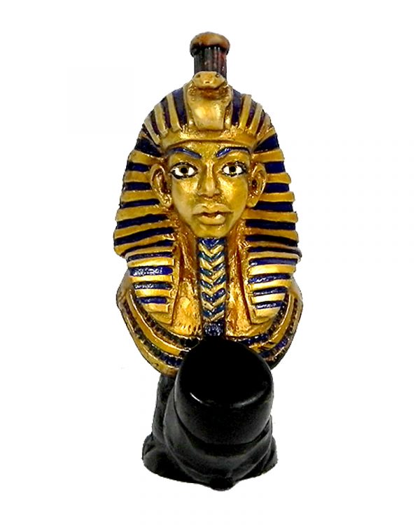 Handcrafted medium-sized tobacco smoking hand pipe of King Tutankhamun, Egyptian pharaoh.