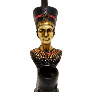 Handcrafted medium-sized tobacco smoking hand pipe of Queen Nefertiti, wife of Egyptian Pharaoh, Akhenaten.