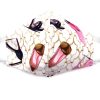 Handmade shoe lover pattern print fabric face mask with 100% cotton and elastic straps in white, golden/tan, pink, and black adult size.
