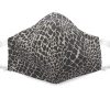 Handmade reptile pattern print fabric face mask with 100% cotton and elastic straps in gray adult size.