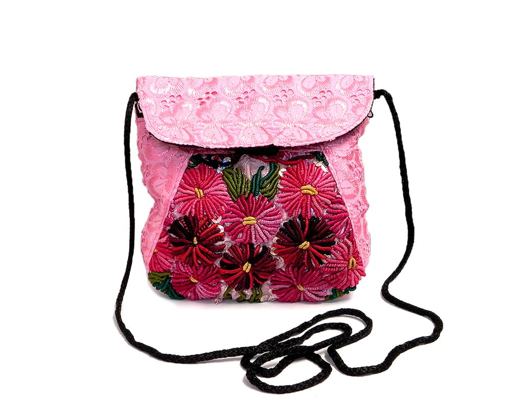 Small Floral Embroidered Satin Purse - Mia Jewel Shop - Boho Bag