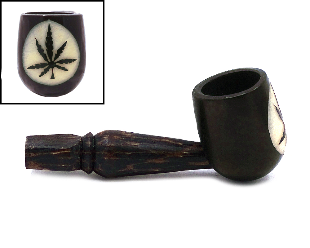 Pot Leaf Tagua Nut Smoking Pipe - Gypsy Daze Smokes - Head Shop