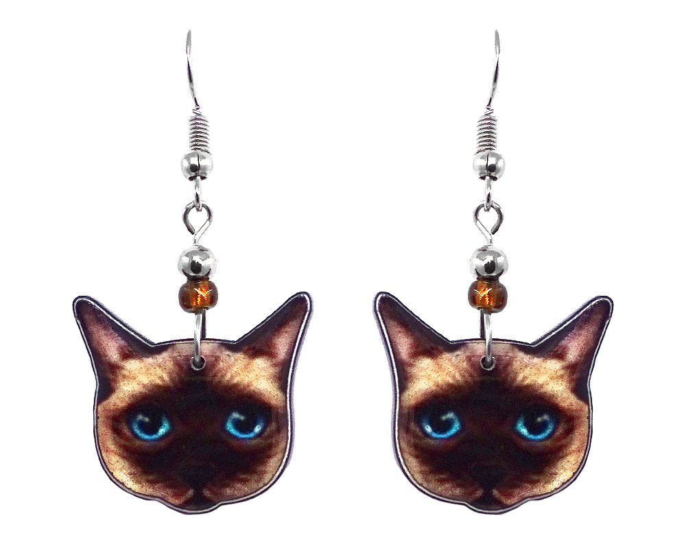 siamese cat earrings
