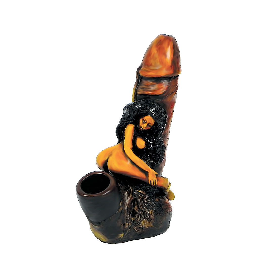 Sexy Girl on Penis Smoking Hand Pipe - Gypsy Daze Smokes - Head Shop