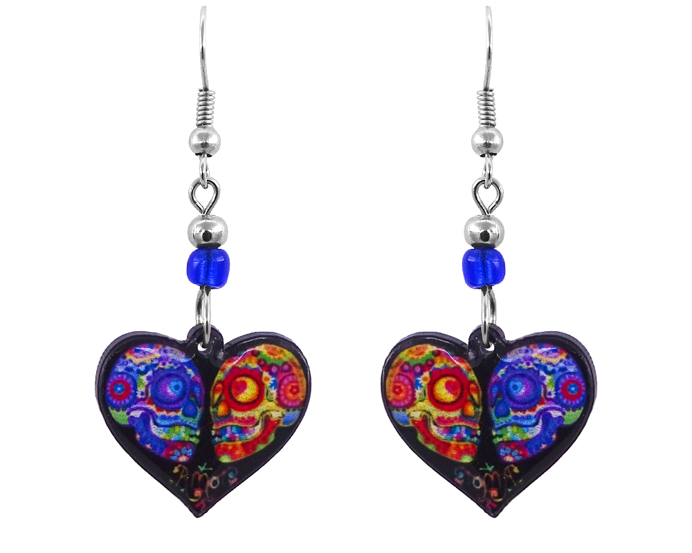 Heart Shaped Earrings Beaded Heart Earrings Beaded Earrings Valentines  Earrings Love Earrings Hypoal on Luulla