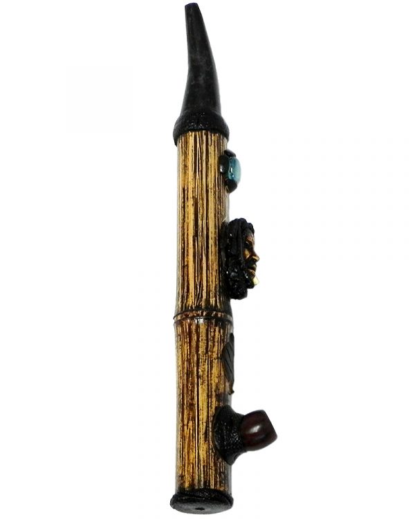 Handcrafted tobacco smoking natural bamboo wooden peace pipe of smoking Bob.