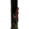 Handcrafted tobacco smoking water pipe of a red-headed female elf warrior girl with a sword.