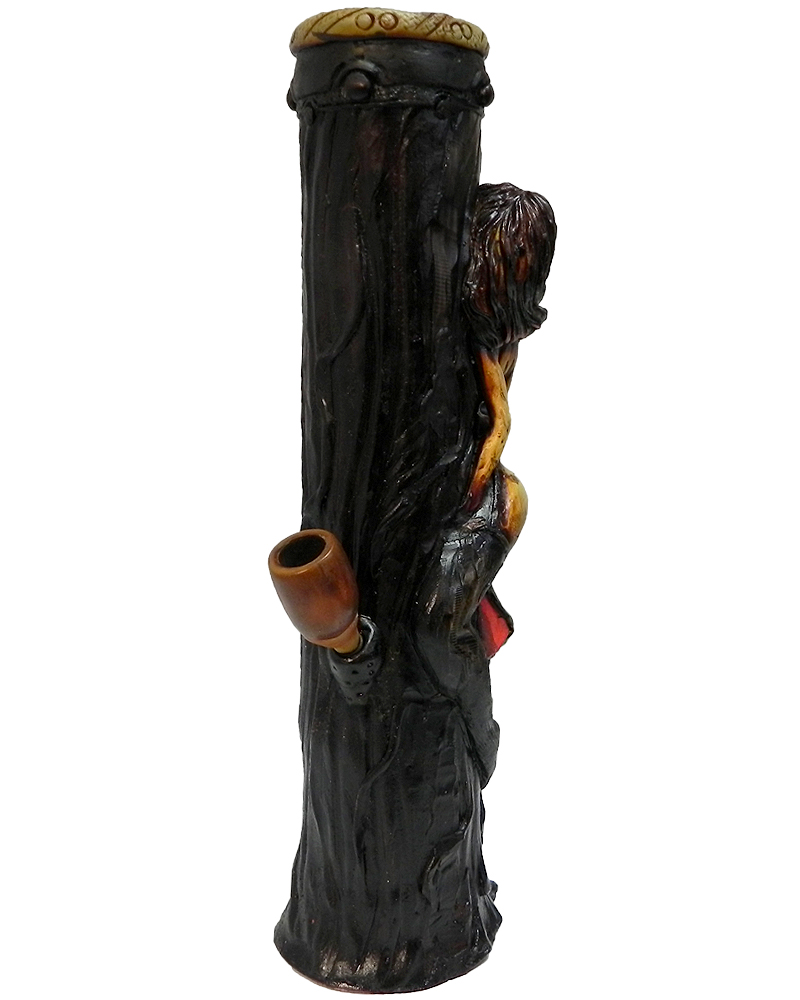 Handcrafted tobacco smoking water pipe of a sexy nude girl with big booty sitting on a mushroom.