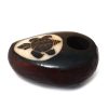 Handcarved tobacco smoking mini round natural tagua nut hand pipe bowl of a tribal sea turtle.