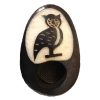 Handcarved tobacco smoking mini round natural tagua nut hand pipe bowl of an owl.