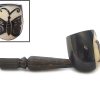 Handcarved tobacco smoking natural tagua nut hand pipe of a butterfly in small size.