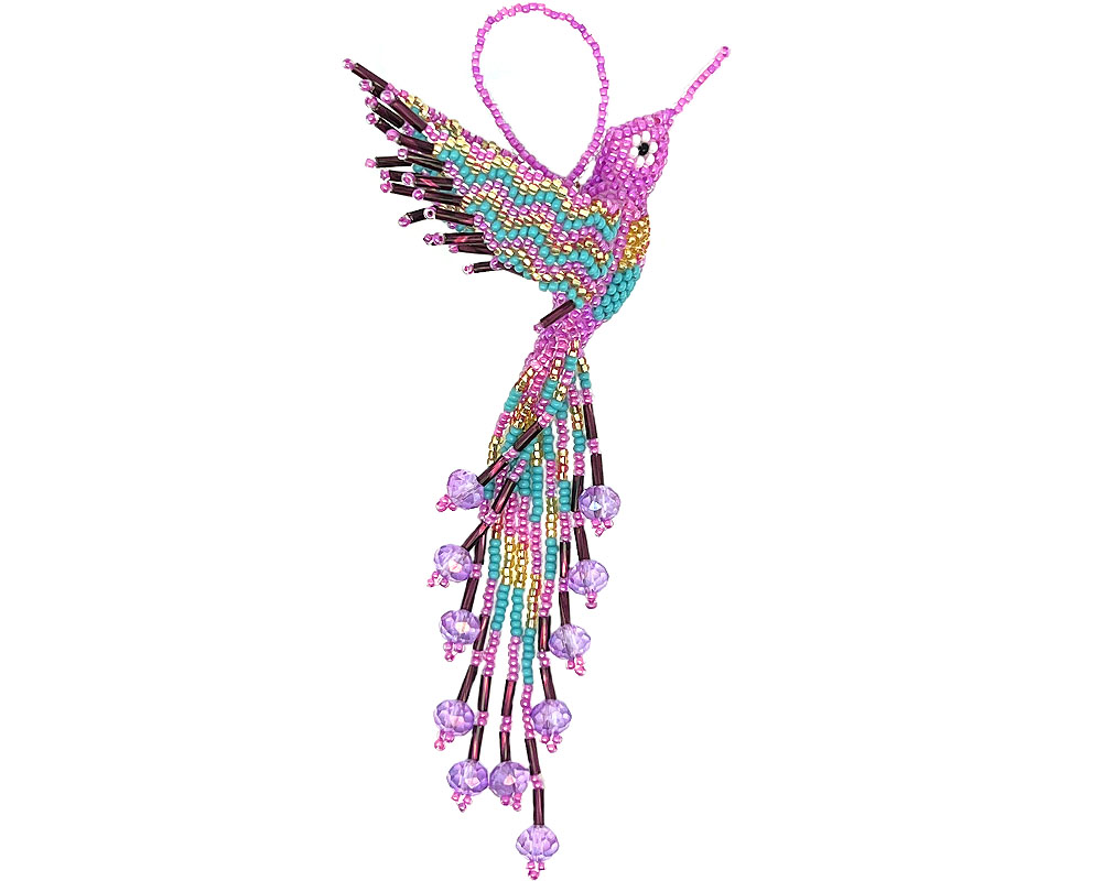 Seed Bead Hummingbird Ornament - Mia Jewel Shop - Handmade