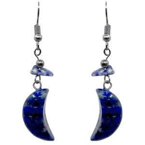 Moon Stone Earrings - Blue Sodalite