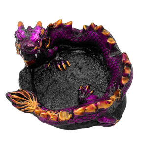 Chinese Dragon Round Ash Tray - Purple